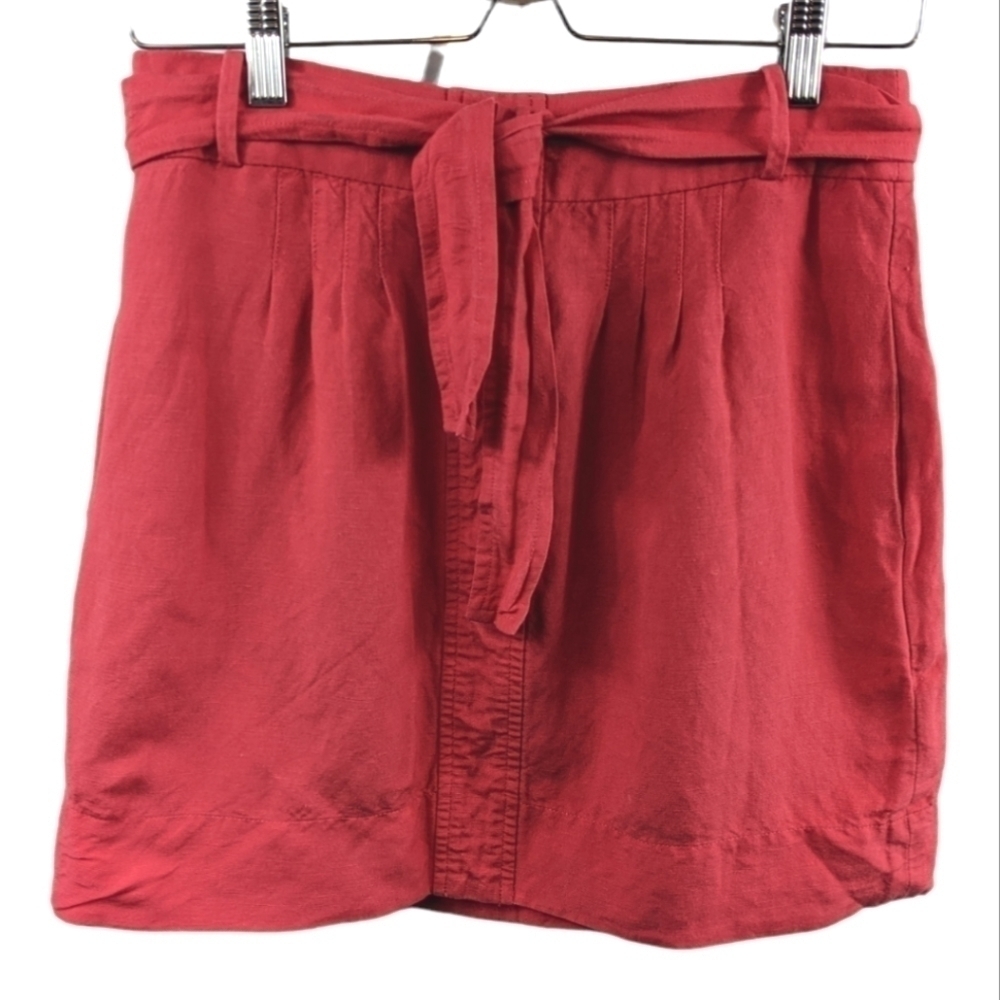 Banana Republic Linen Blend Tie Waist Skirt Sz 2